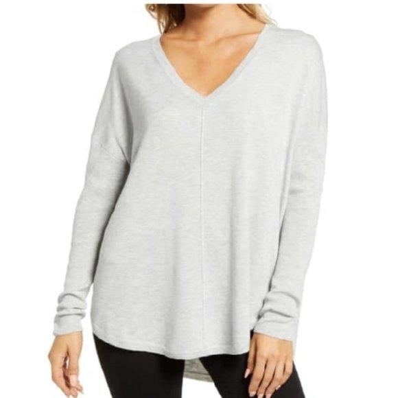 NWT Chelsea28 Everyday V-Neck Sweater Grey Heather Sx X-Small - Picture 1 of 1